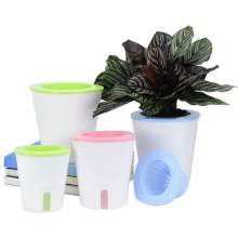 Lazy flower pot automatic water absorption creative succulent flower pot. Potted. Resin hydroponic potted large round plastic flowerpot