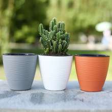 Meixuan Plastic Industry Self-absorbent lazy flowerpot. Plastic flowerpot Potted plant. PP resin imitation rattan hydroponic green plant small pot