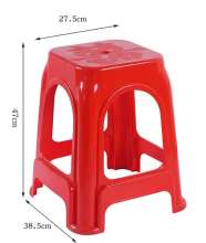 Thickened Plastic Stool. Red Home Living Room Dining. Table Chair Stackable Square Stool