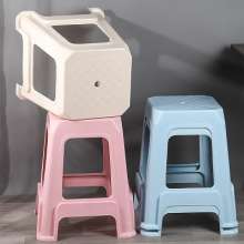 Household thickened plastic stool. Nordic living room high bench simple square stool. Chair. Adult dining table cooked plastic chair