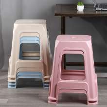 Household thickened plastic stool. Nordic living room high bench simple square stool. Chair. Adult dining table cooked plastic chair