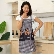 Thickened twill peach skin velvet Korean anti-fouling apron. Apron. Double pocket straps sleeveless kitchen and home apron