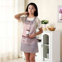 Hanging neck kitten kitchen home apron anti-fouling peach skin cartoon positioning apron . apron