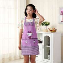 Hanging neck kitten kitchen home apron anti-fouling peach skin cartoon positioning apron . apron