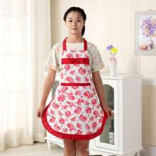 Rose apron. Apron. Korean AB version colorblock lace sleeveless apron anti-fouling simple work clothes