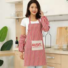 Korean version of simple cotton and linen apron + sleeve set factory wholesale custom wholesale can print logo . apron