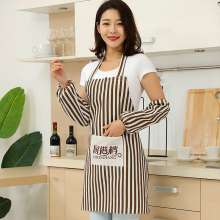 Korean version of simple cotton and linen apron + sleeve set factory wholesale custom wholesale can print logo . apron