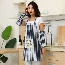 Korean version of simple cotton and linen apron + sleeve set factory wholesale custom wholesale can print logo . apron