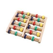 New recommended color wooden foot acupoint wheel rubbing massage pad high-grade thickened six rows. Foot massager