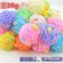 Ultra-low-cost wholesale sponge 30g multi-color mixed batch rubbing artifact bath ball. Bath ball