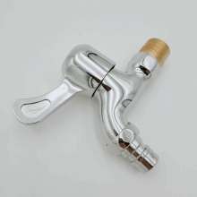 Copper tooth washing machine water nozzle home improvement bathroom copper tooth water nozzle electroplating copper washing machine mop pool faucet into the wall thickened single handle faucet