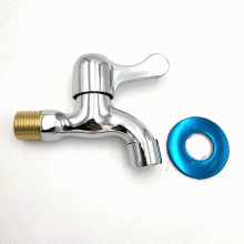 4 points copper tooth faucet home decoration bathroom copper tooth water nozzle electroplating copper washing machine mop pool faucet into the wall thickened single handle faucet