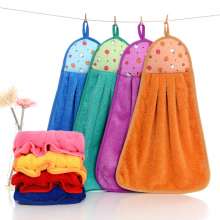 Coral fleece towel ... hanging towel. Kitchen and bathroom. Kitchen towel