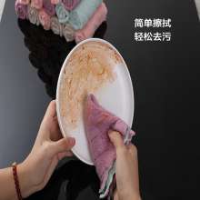 Double-sided cleaning kitchen household absorbent wipe table towel coral flannel. Rag. Dishcloth