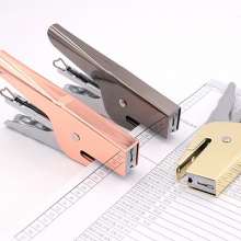 10# Mini Small Five-Metal Electroplating Stapler. Binding Machine. Hand-held Effortless Stapler Rose Light Gold