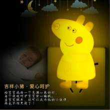 LED eye protection cartoon night light. Plug-in energy-saving bedroom light. Girl heart dream ins baby feeding light