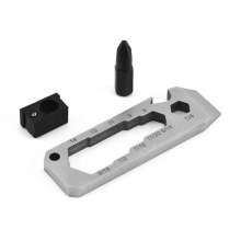 Stainless steel outdoor multi-function gadgets. Outdoor equipment Camping supplies. Wrench, screwdriver. Cross batch wrench bottle opener