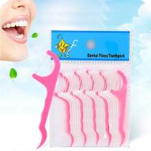 Oral dental floss stick. Dental floss. Toothpicks. Oral cleaning, interdental cleaning