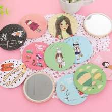 Korean version of cute makeup mirror.Portable makeup mirror.Portable mirror.Mini makeup mirror small round mirror gift