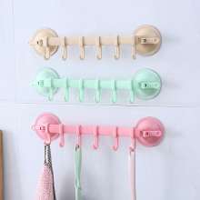 Locking suction cup 6 hooks. Kitchen bathroom bathroom wall hooks without nails without traces. Multi-purpose six hook hooks Clothes hook. Towel hook