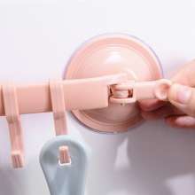 Locking suction cup 6 hooks. Kitchen bathroom bathroom wall hooks without nails without traces. Multi-purpose six hook hooks Clothes hook. Towel hook