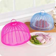 Colorful plastic dining table cover meal cover. Kitchen summer anti-fly vegetable cover. Round cover vegetable cover