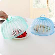 Colorful plastic dining table cover meal cover. Kitchen summer anti-fly vegetable cover. Round cover vegetable cover