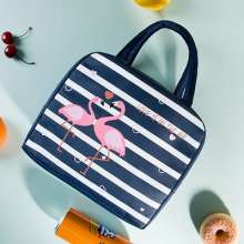 New thermal insulation lunch bag. Office worker with lunch bag. Tote bag Portable striped lunch box insulation bag lunch box bag lunch bag lunch box bag