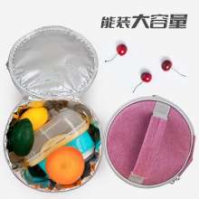 Portable insulation bag. Round bento bag. Lunch box bag. Tote bag. Outdoor travel insulation bag thickened aluminum foil picnic bag to work