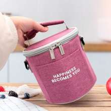 Portable insulation bag. Round bento bag. Lunch box bag. Tote bag. Outdoor travel insulation bag thickened aluminum foil picnic bag to work