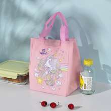 New triangle bag cartoon unicorn lunch box bag. Bento bag. Velcro large capacity bento bag. Office worker bag