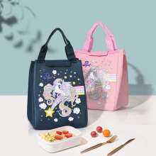 New triangle bag cartoon unicorn lunch box bag. Bento bag. Velcro large capacity bento bag. Office worker bag