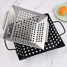 Carbon Steel Outdoor BBQ Tray .Stainless Steel Square BBQ Drainer .Vegetable BBQ Basket. Grilling Tray