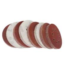 Red sand back velvet 5 inch 8 hole back velvet disc sandpaper air milling flocking sandpaper sheet back velvet sandpaper disc sand manufacturer