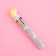 Cartoon unicorn beast 10 color ballpoint pen. Ballpoint pen. Multicolor pen. Korea creative stationery learning office supplies