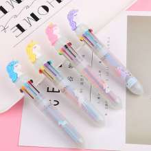 Cartoon unicorn beast 10 color ballpoint pen. Ballpoint pen. Multicolor pen. Korea creative stationery learning office supplies