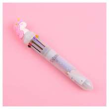 Cartoon unicorn beast 10 color ballpoint pen. Ballpoint pen. Multicolor pen. Korea creative stationery learning office supplies