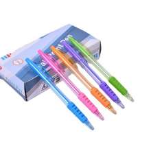 Press the ballpoint pen. Pen stationery. Plastic transparent rod next to the jump ballpoint pen office simple pen