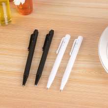 New small ballpoint pen. Black rod black core plastic notebook pen. Pen. Stationery