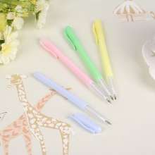 Exquisite advertisement gift pen wholesale plastic simple insert sleeve color rod blue core ballpoint pen. Pen. Stationery