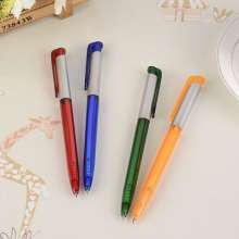 Color plastic shell press pen wholesale customization can be printed LOGO simple gifts. A ballpoint pen