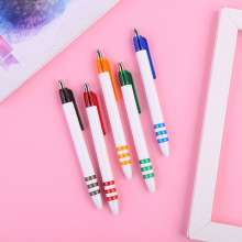 White rod small fresh advertising gifts press the plastic pen. logo custom ball pen. Pen stationery