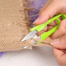 U-shaped color plastic spring shears. Cross stitch thread shears for home sewing mini. Hand cut. Cross stitch cut