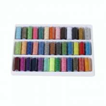 Plastic hand-held box with 39 color 402 sewing thread. Household sewing machine hand stitches