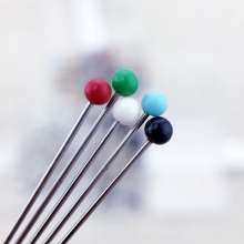 Colored glass head bead needle. Pin. Bead needle single color clothing pin positioning pin glass pin box