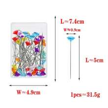 Colorful faceted diamond pearlescent needle. Hand sewing quilts with fixed pins. Clothing pins