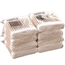 100 soft bag wooden sticks double tip cotton swabs Tampon swabs Beauty wand. Makeup cotton swabs Cotton swabs.
