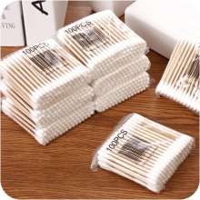 100 soft bag wooden sticks double tip cotton swabs Tampon swabs Beauty wand. Makeup cotton swabs Cotton swabs.