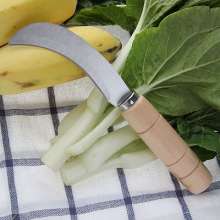 Stainless steel fruit pineapple knife knife. Banana scimitar with wooden handle and peel