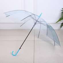 Creative small fresh long handle transparent umbrella. Color straight rod transparent umbrella. Umbrella. Transparent umbrella